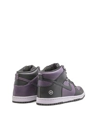 violette hohe Sneakers aus Leder von Nike