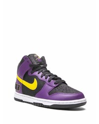 violette hohe Sneakers aus Leder von Nike