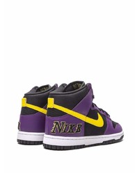 violette hohe Sneakers aus Leder von Nike