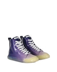violette hohe Sneakers aus Leder von Giuseppe Zanotti