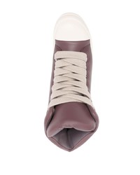 violette hohe Sneakers aus Leder von Rick Owens