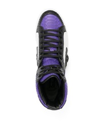 violette hohe Sneakers aus Leder von Philipp Plein