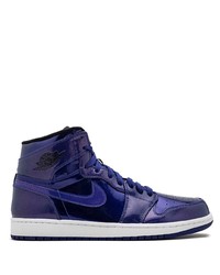 violette hohe Sneakers aus Leder von Jordan