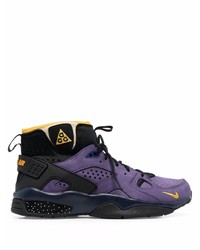 violette hohe Sneakers aus Leder von Nike