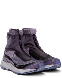 violette hohe Sneakers aus Leder von 11 By Boris Bidjan Saberi