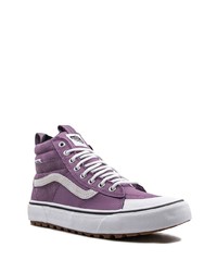 violette hohe Sneakers aus Leder von Vans