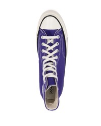 violette hohe Sneakers aus Segeltuch von Converse