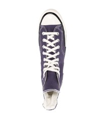 violette hohe Sneakers aus Segeltuch von Converse