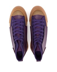 violette hohe Sneakers aus Segeltuch von JW Anderson