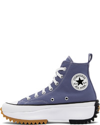 violette hohe Sneakers aus Segeltuch von Converse