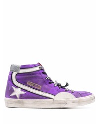 violette hohe Sneakers aus Wildleder von Golden Goose