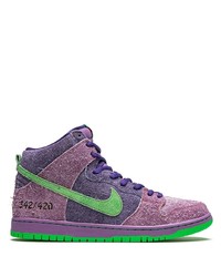 violette hohe Sneakers aus Wildleder von Nike