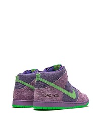 violette hohe Sneakers aus Wildleder von Nike