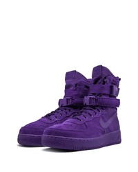 violette hohe Sneakers aus Wildleder von Nike