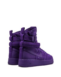 violette hohe Sneakers aus Wildleder von Nike