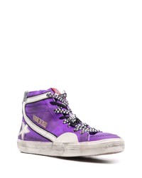 violette hohe Sneakers aus Wildleder von Golden Goose