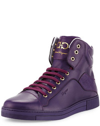 violette hohe Sneakers