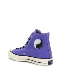 violette hohe Sneakers von Converse