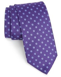 violette Krawatte mit Blumenmuster
