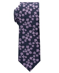 violette Krawatte mit Blumenmuster von Eterna