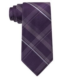 violette Krawatte mit Schottenmuster