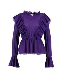 violette Langarmbluse von Bik Bok
