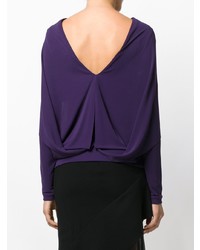 violette Langarmbluse von Roland Mouret