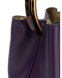 violette Leder Beuteltasche von Marni