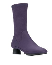 violette Leder mittelalte Stiefel von Camper