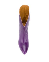 violette Leder mittelalte Stiefel von Isabel Marant