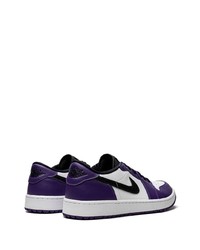 violette Leder niedrige Sneakers von Jordan