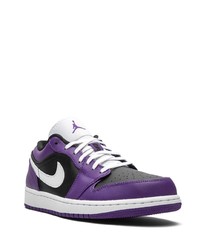 violette Leder niedrige Sneakers von Jordan