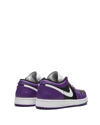 violette Leder niedrige Sneakers von Jordan