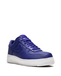 violette Leder niedrige Sneakers von Nike