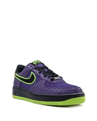 violette Leder niedrige Sneakers von Nike