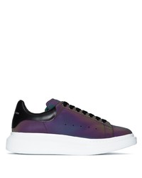 violette Leder niedrige Sneakers von Alexander McQueen