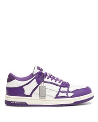 violette Leder niedrige Sneakers von Amiri