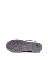 violette Leder niedrige Sneakers von A Bathing Ape