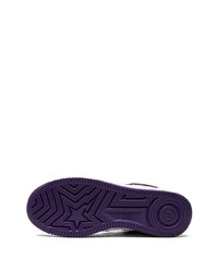 violette Leder niedrige Sneakers von A Bathing Ape
