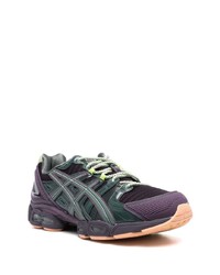 violette Leder niedrige Sneakers von Asics