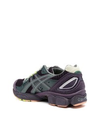 violette Leder niedrige Sneakers von Asics