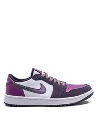 violette Leder niedrige Sneakers von Jordan