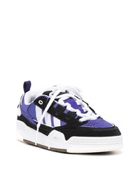 violette Leder niedrige Sneakers von adidas