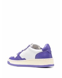 violette Leder niedrige Sneakers von AUTRY