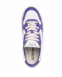 violette Leder niedrige Sneakers von AUTRY
