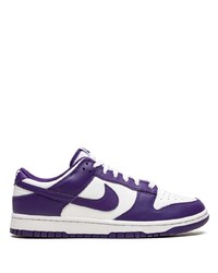 violette Leder niedrige Sneakers von Nike