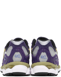 violette Leder niedrige Sneakers von Awake NY