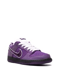 violette Leder niedrige Sneakers von Nike