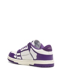 violette Leder niedrige Sneakers von Amiri