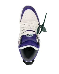 violette Leder niedrige Sneakers von Off-White